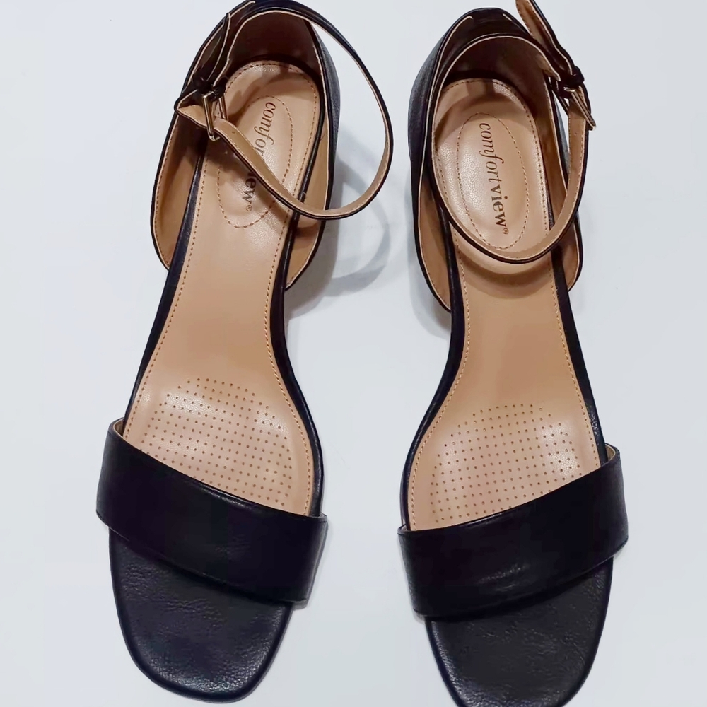 COMFORTVIEW Haven  Women's  Black Heeled  Sandals - Size 10M